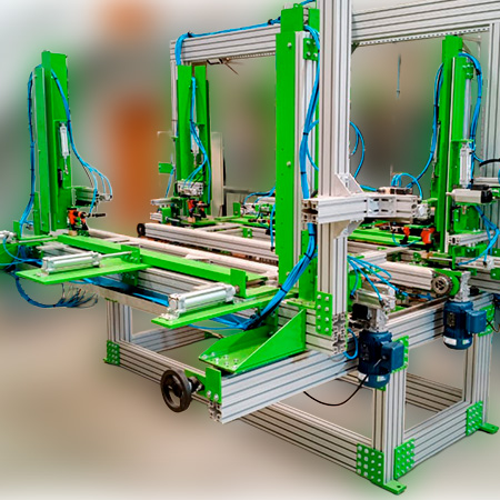 Grampeadora automática de quadros para portas